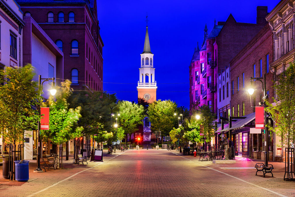 Church Street in Burlington Vermont Sustainable Travel in the USA: www.USAinfy.com